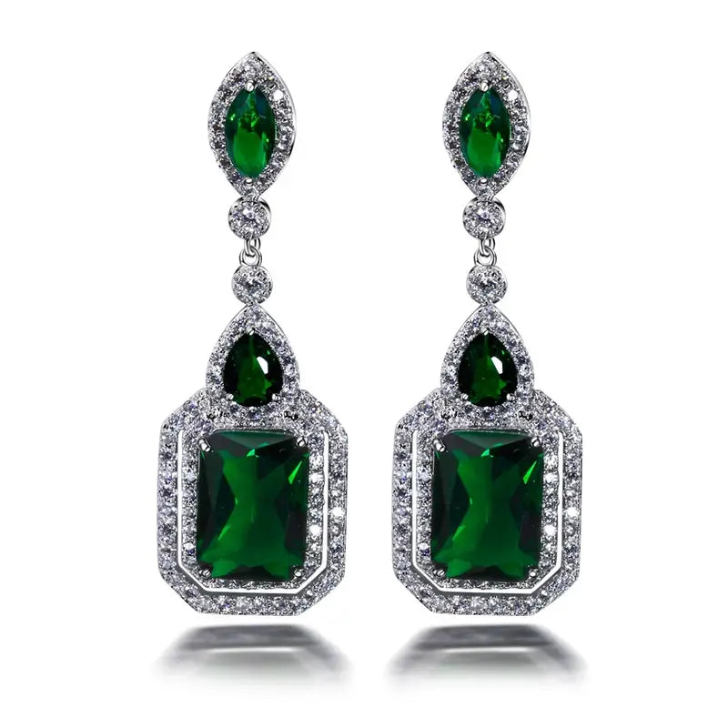 Clarion Verdancia Aretes | Blanco Oro