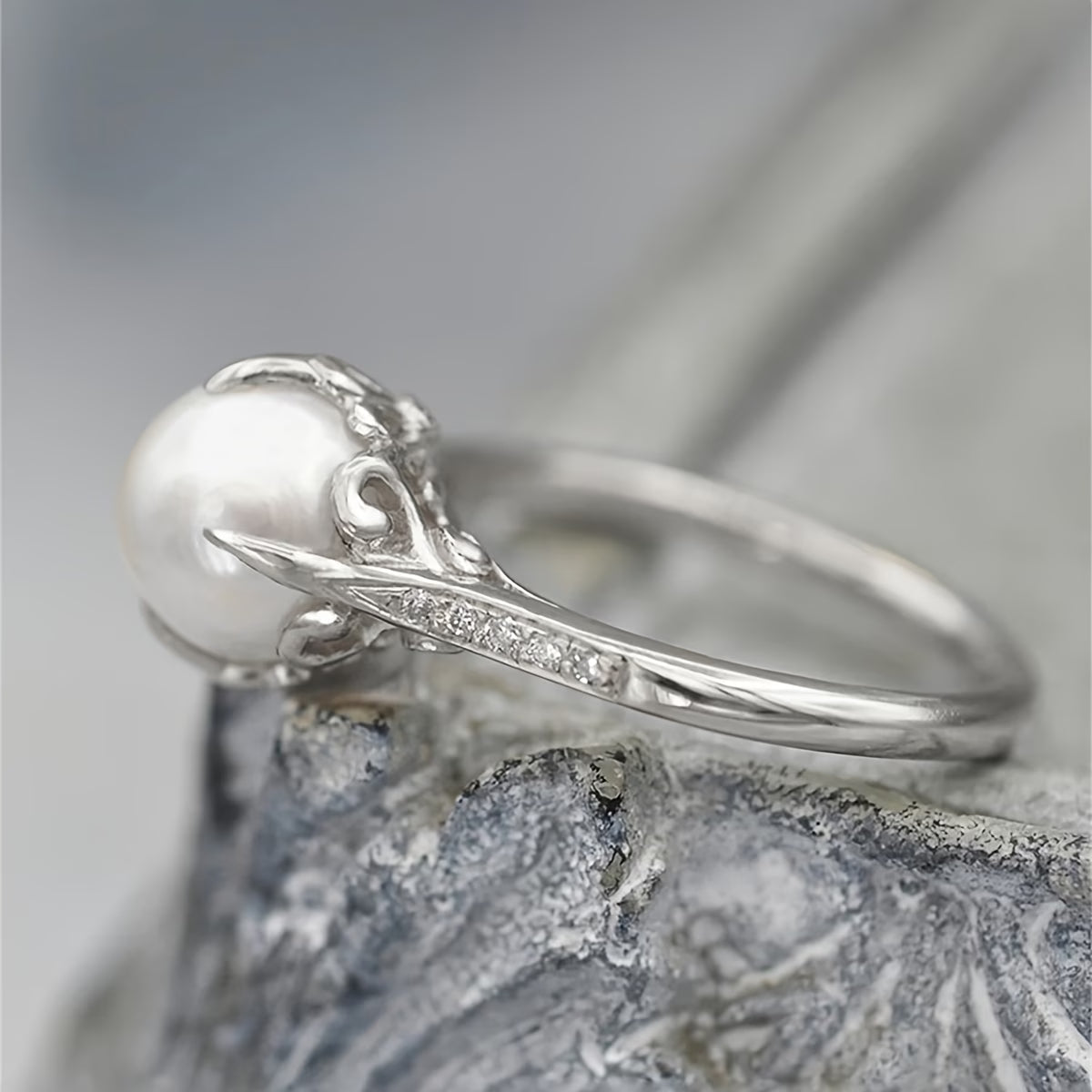 Delicate Perla & Cristal Anillo