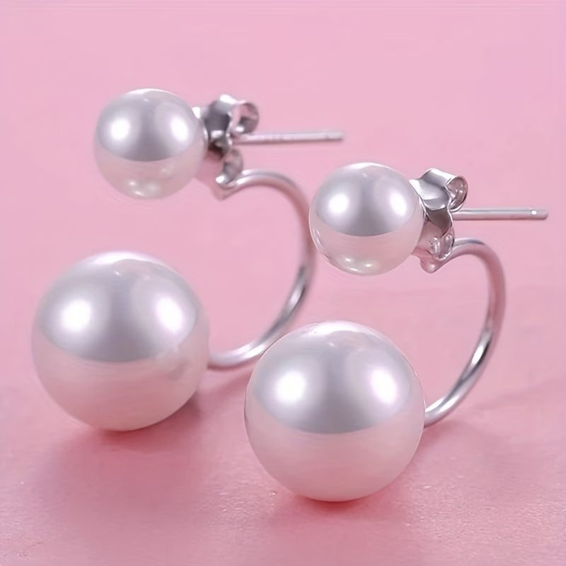 Double Perla Statement Aretes