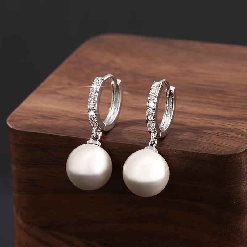 The Geometric Perla Aretes Colgantes