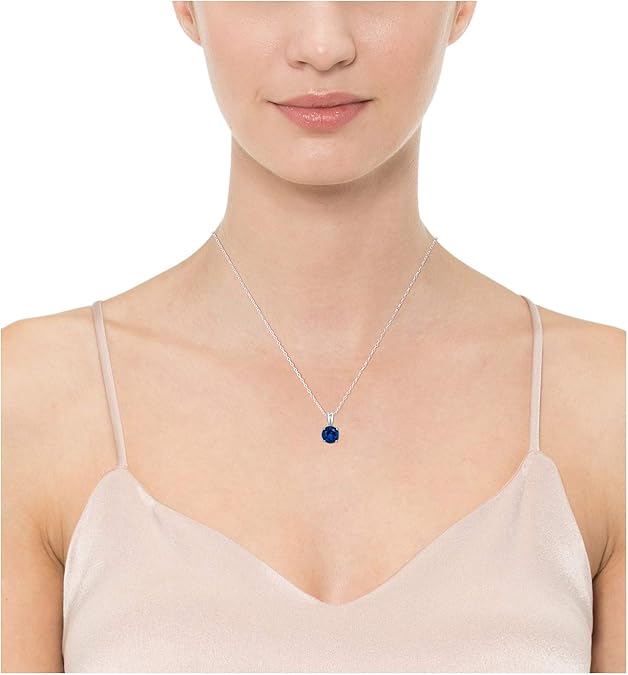 Round Cut Zafiro Collar | Blanco Oro
