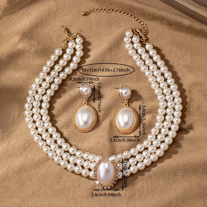 Vintage Perla Strand Set de Joyas