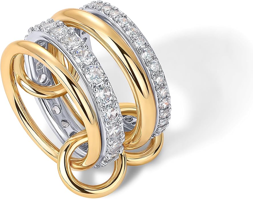 Interlock Stack Anillos | Oro