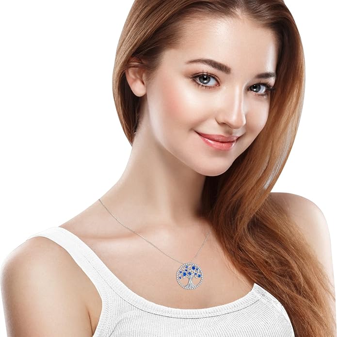 Tree of Life Zafiro Collar | Blanco Oro
