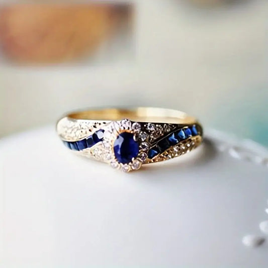 Oro Zafiro Band Anillo