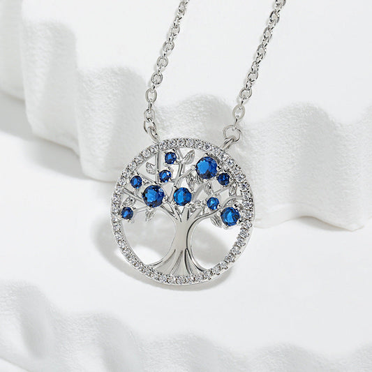 Tree of Life Zafiro Collar | Blanco Oro