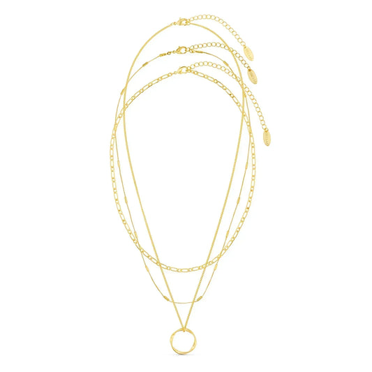 Open Circle Three Row Collar | Oro