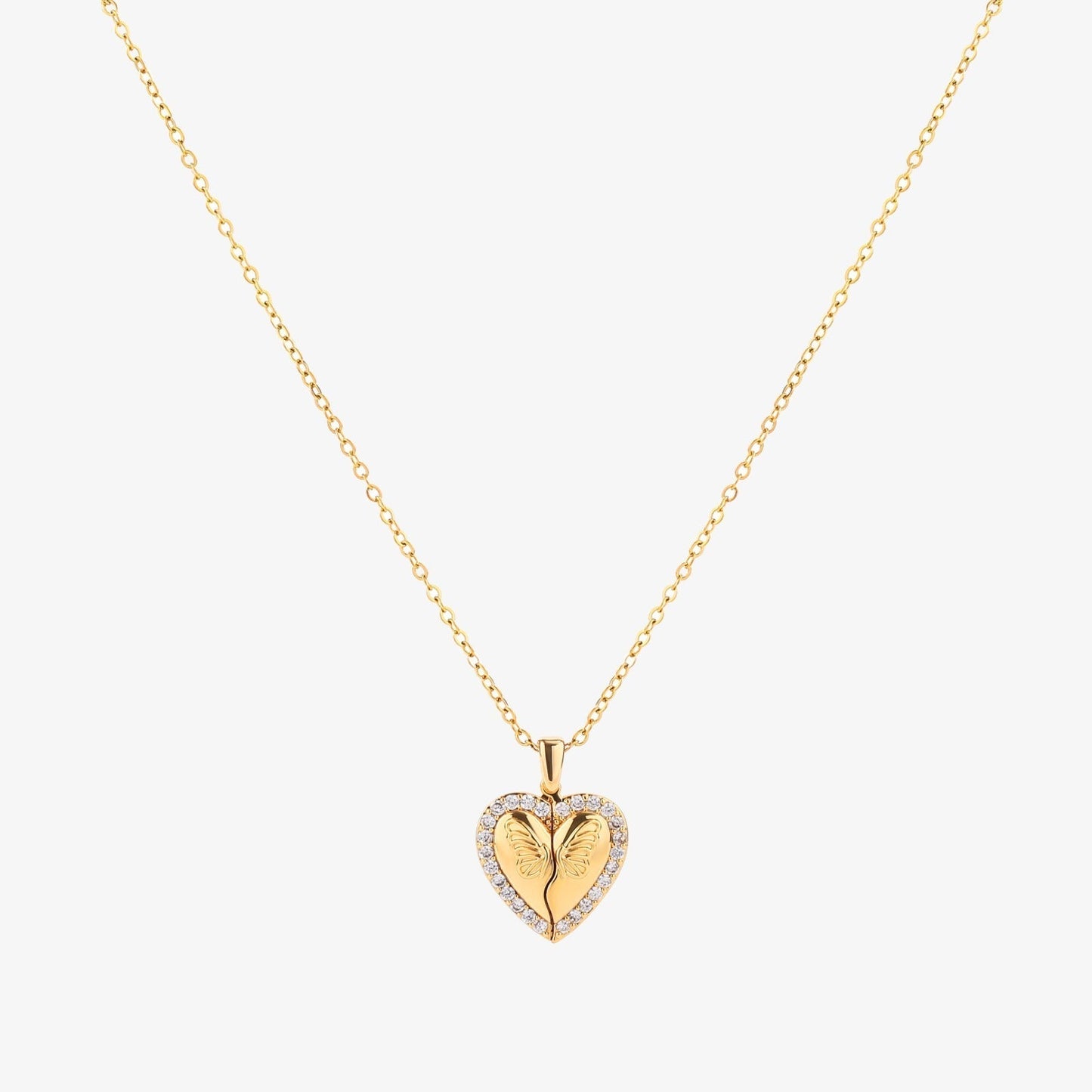 Butterfly Corazón Collar | Oro