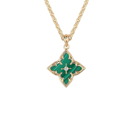 Esmeralda Clover Pendant Collar | Oro