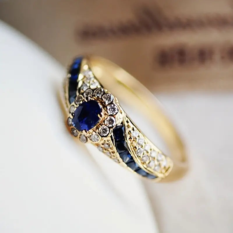 Oro Zafiro Band Anillo
