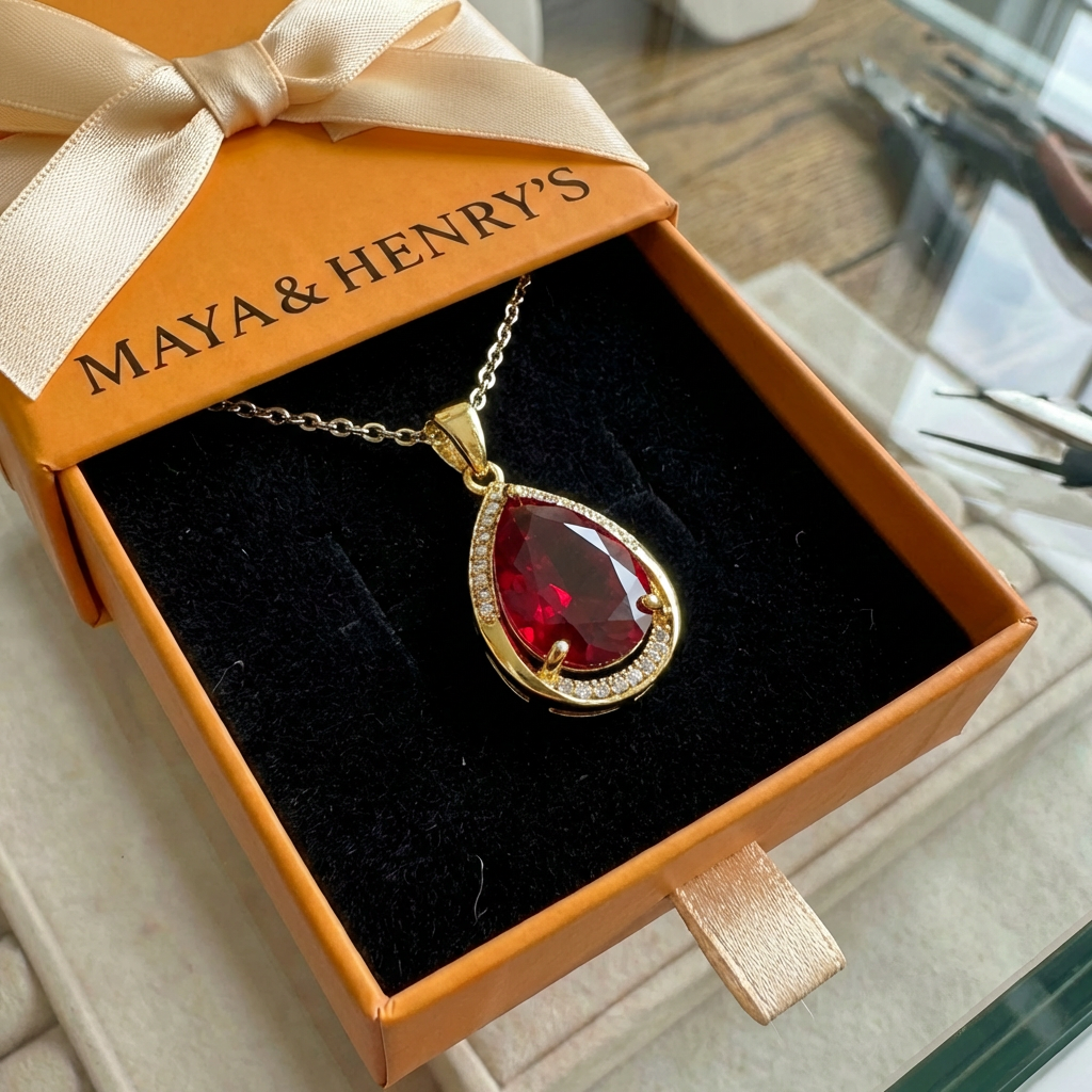 Rubí Teardrop Pendant Collar | Oro
