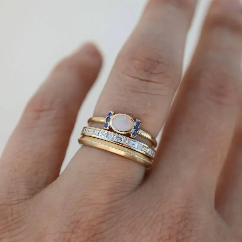Oro Stacked Bezel Set de Anillos