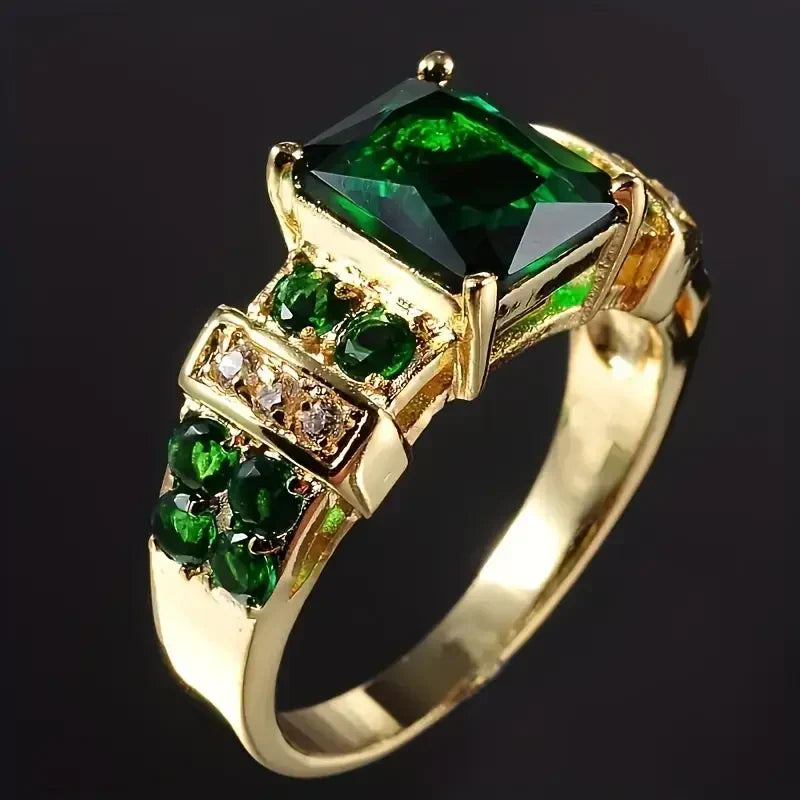 Oro Esmeralda Multi-Piedra Anillo
