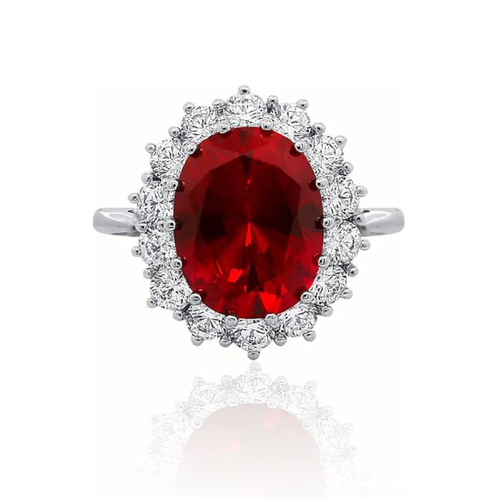 Scarlet Crown Rubí Anillo | Blanco Oro