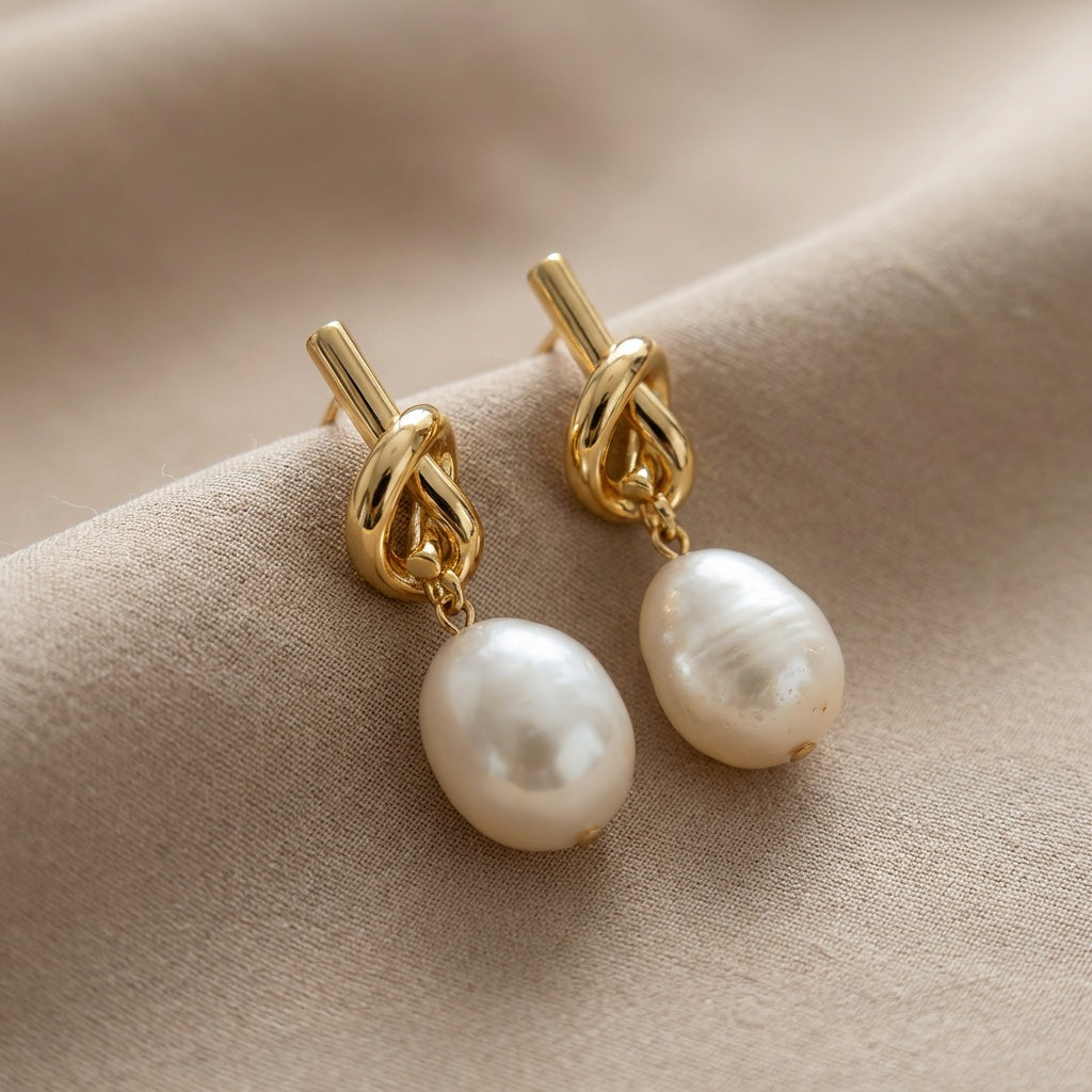 Knotted Perla Elegance Aretes