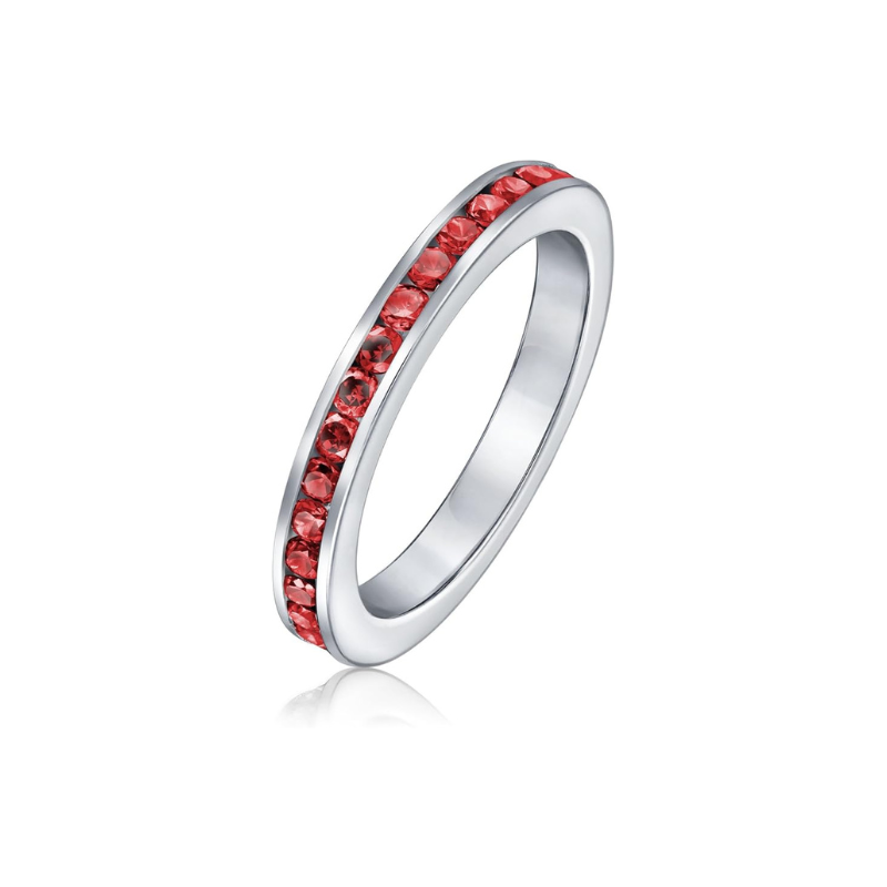 Rubí Eternity Band Anillo | Blanco Oro