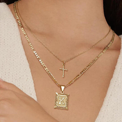Cross Initial Set de Collares | Oro