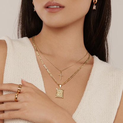 Cross Initial Set de Collares | Oro