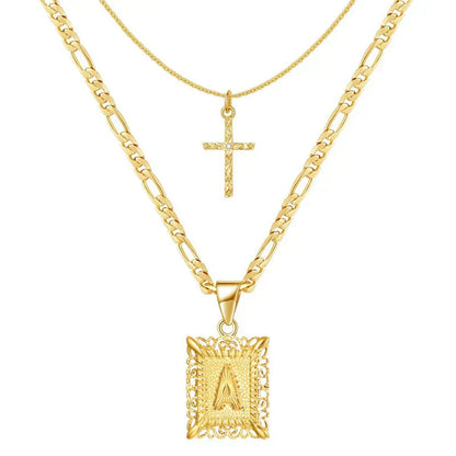 Cross Initial Set de Collares | Oro