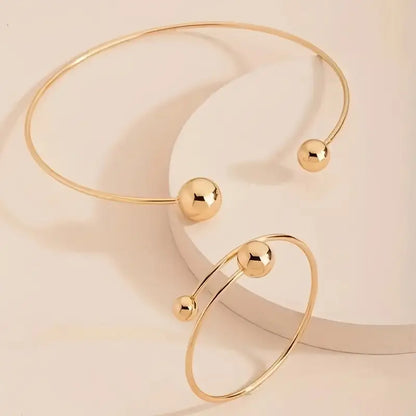 Minimalist Glow Collar & Cuff Set de Pulseras | Oro
