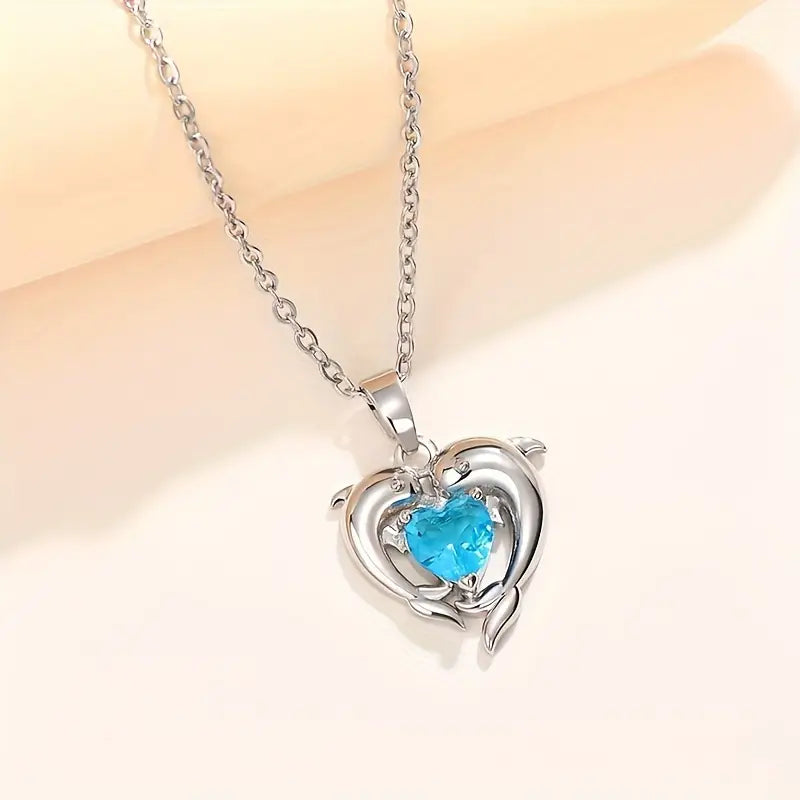 Oceanheart Twins Collar | Blanco Oro