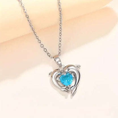 Oceanheart Twins Collar | Blanco Oro