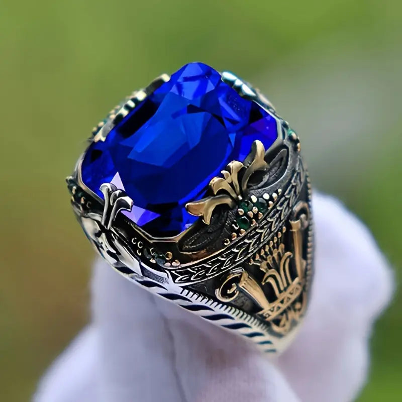 Plata Zafiro Vintage Anillo