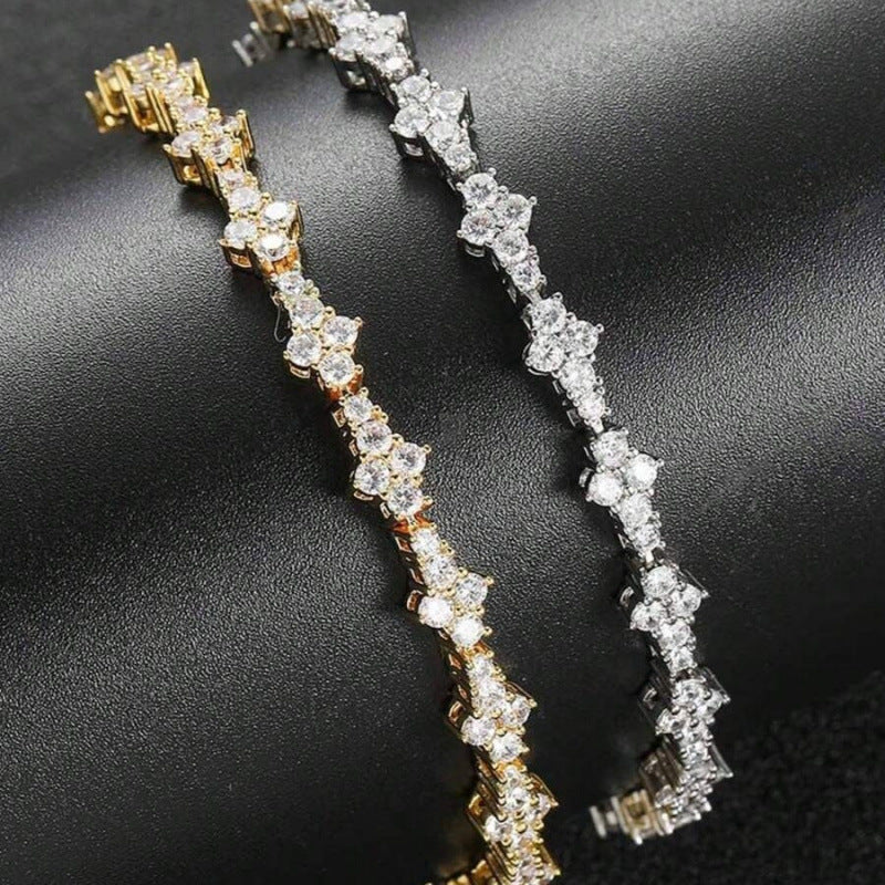 Classic Cluster Pulsera Tenis | Oro