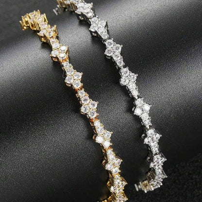 Classic Cluster Pulsera Tenis | Oro