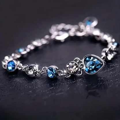 Ocean Corazón Glow Pulsera | Blanco Oro
