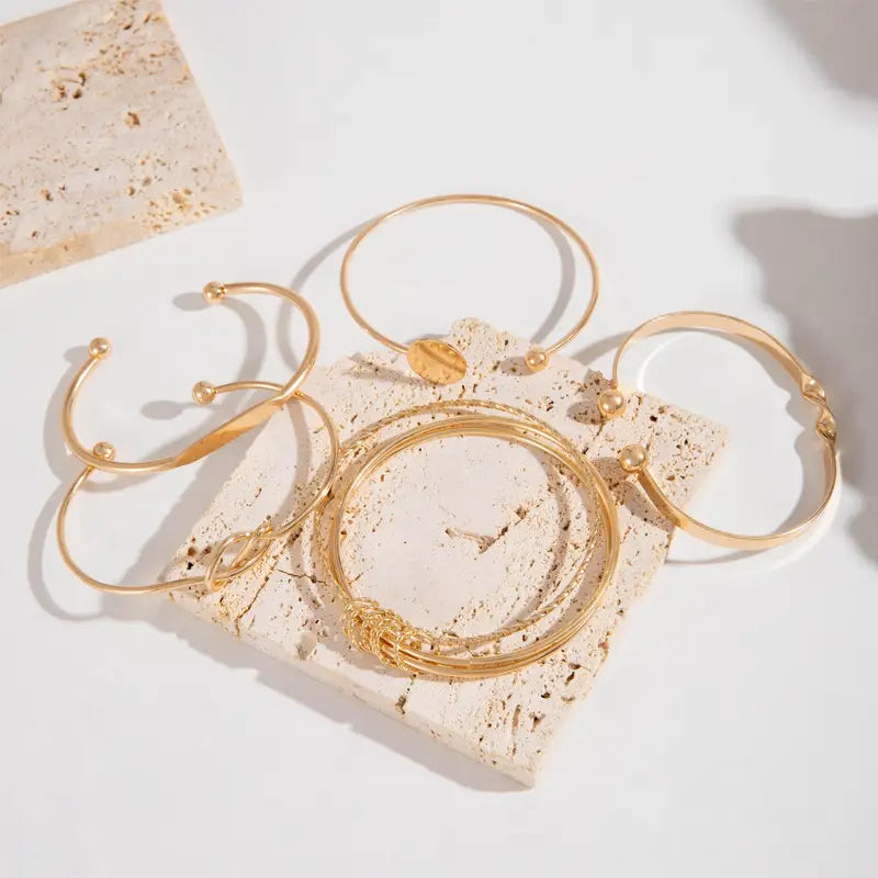 Knotted Elegance Set de Pulseras | Oro