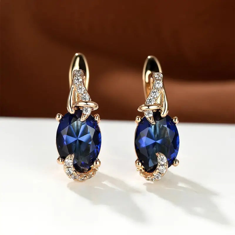 Royal Midnight Aretes Colgantes | Oro