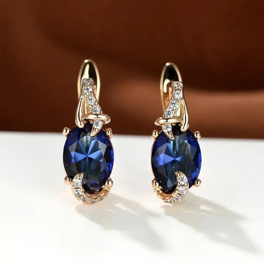 Royal Midnight Aretes Colgantes | Oro