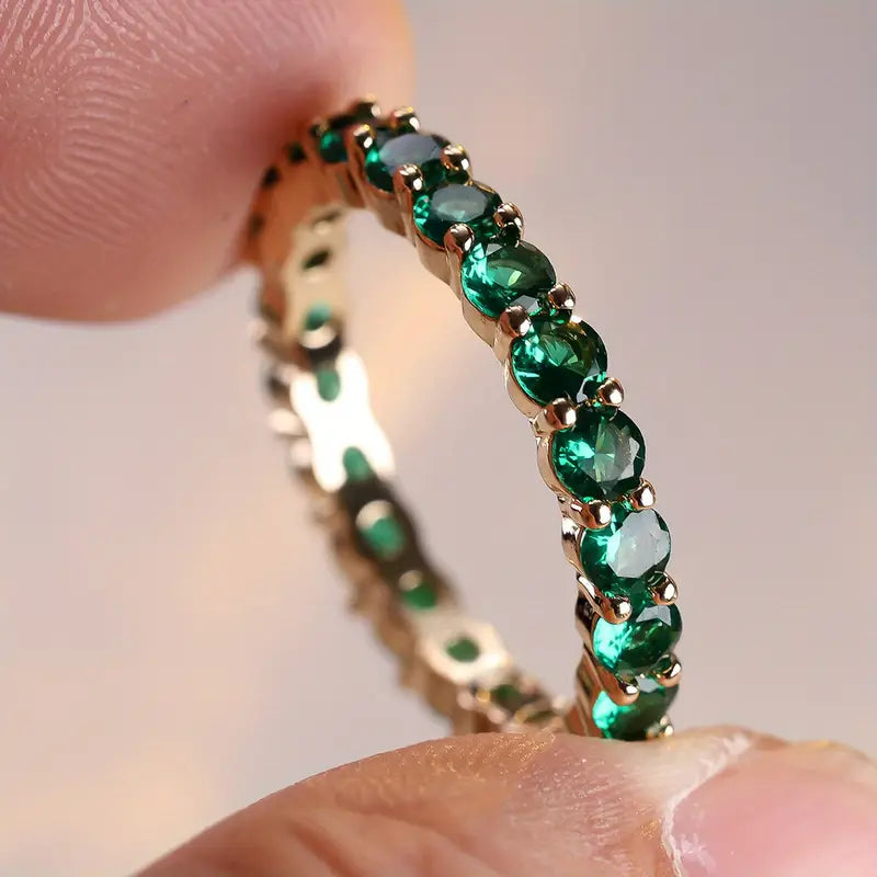Oro Esmeralda Eternity Anillo