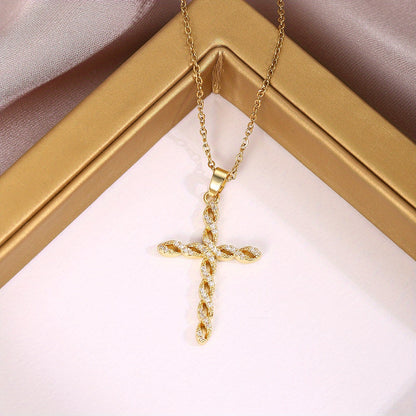Cristal Twist Cross Collar | Oro