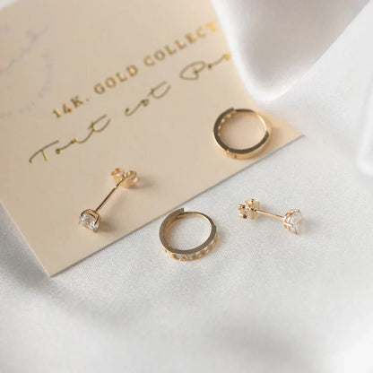 Dara Brillane Piedra Aretes Set | Oro