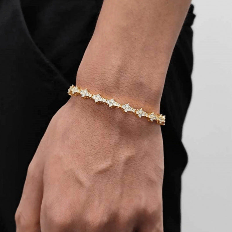 Classic Cluster Pulsera Tenis | Oro
