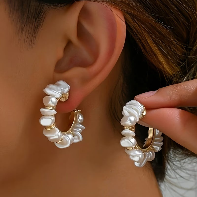 Chunky Perla Statement Aretes