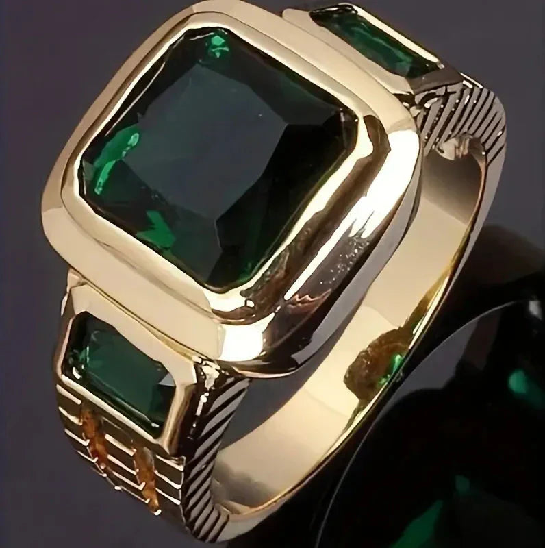 Oro Esmeralda Signet Anillo