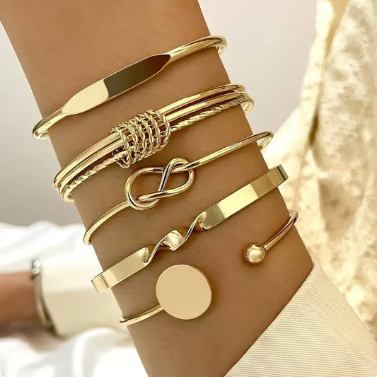 Knotted Elegance Set de Pulseras | Oro