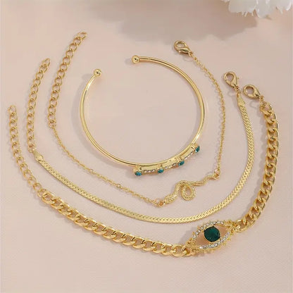 Oro Esmeralda Pulsera con Dije Set