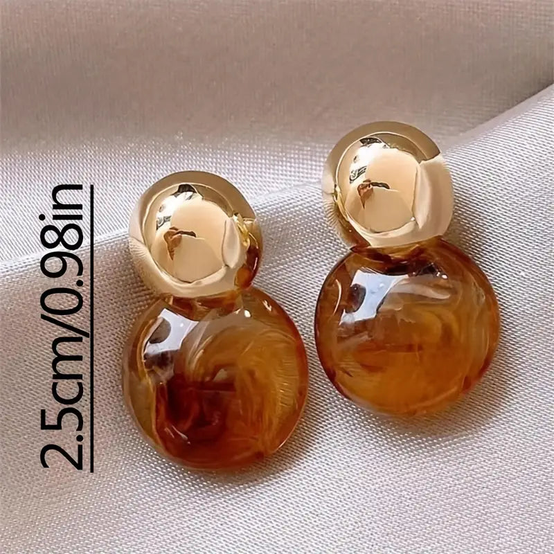 Aurélie Amber Aretes Colgantes | Oro