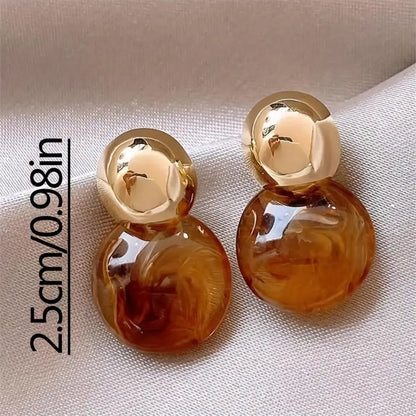 Aurélie Amber Aretes Colgantes | Oro