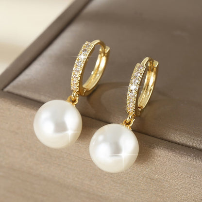 The Geometric Perla Aretes Colgantes