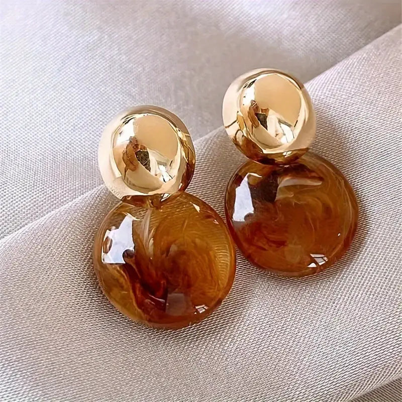 Aurélie Amber Aretes Colgantes | Oro