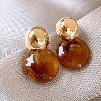 Aurélie Amber Aretes Colgantes | Oro