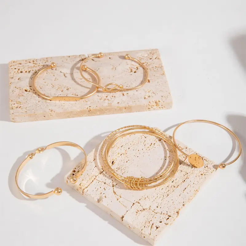 Knotted Elegance Set de Pulseras | Oro