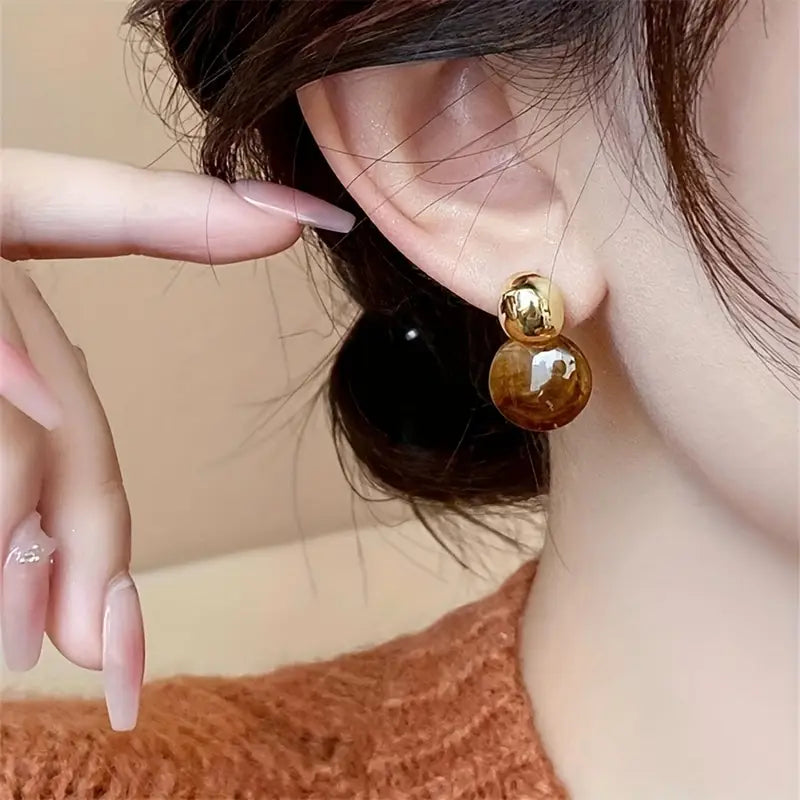 Aurélie Amber Aretes Colgantes | Oro