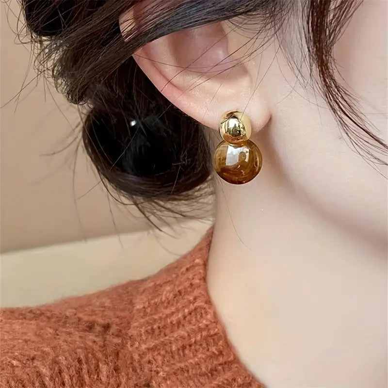 Aurélie Amber Aretes Colgantes | Oro