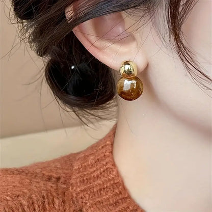 Aurélie Amber Aretes Colgantes | Oro